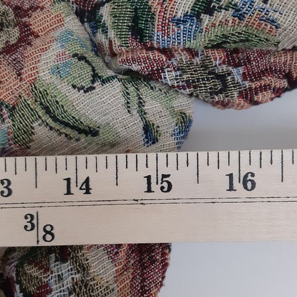 Free People Floral Tapestry Moto Jacket Zip Front Lined Cottage Grandma Bohemian - Picture 13 of 15